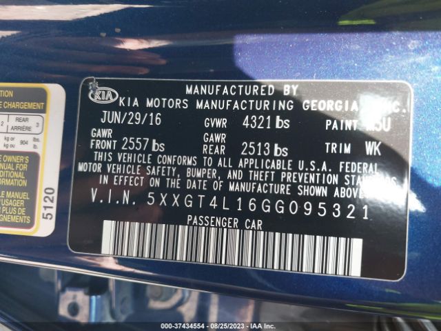 5XXGT4L16GG095321 KIA Optima Lx Turbo