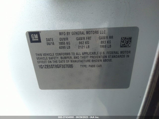 Chevrolet MALIBU LT 2016 1G1ZE5ST8GF307686 Image 9