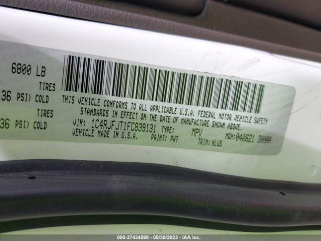 1C4RJFJT1FC839131 Jeep Grand Cherokee Summit