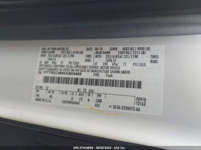 1FTYR2CM9KKB65409 Ford TRANSIT VAN
