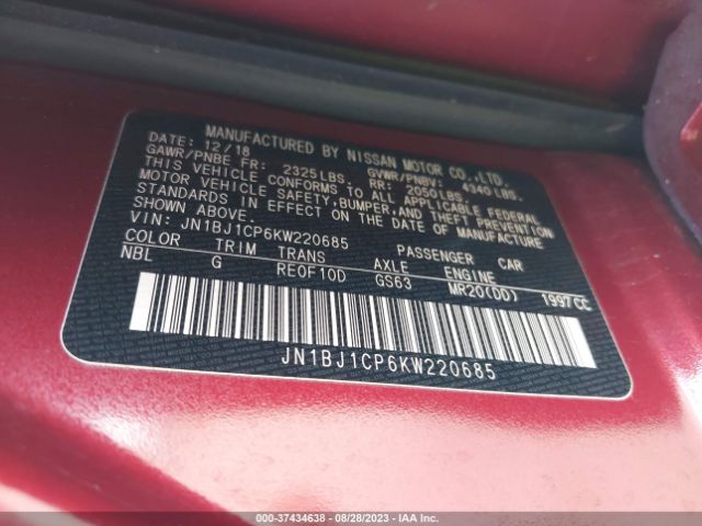 JN1BJ1CP6KW220685 Nissan Rogue Sport S