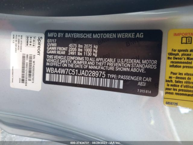 WBA4W7C51JAD28975 BMW 4 Series 440i