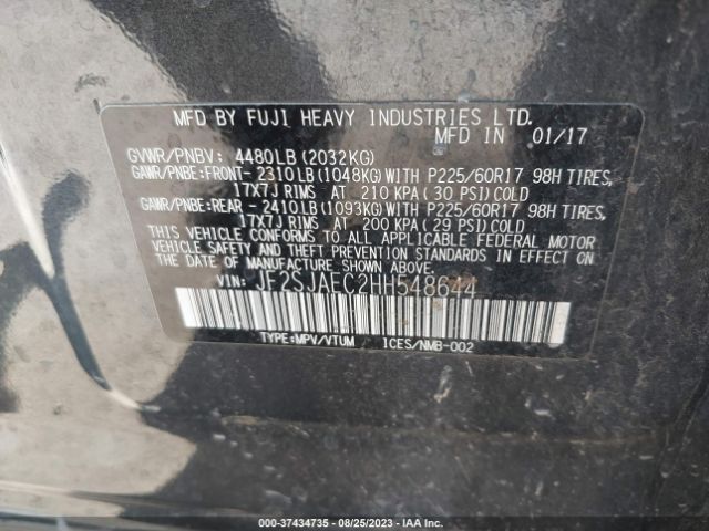 JF2SJAEC2HH548644 Subaru Forester Premium