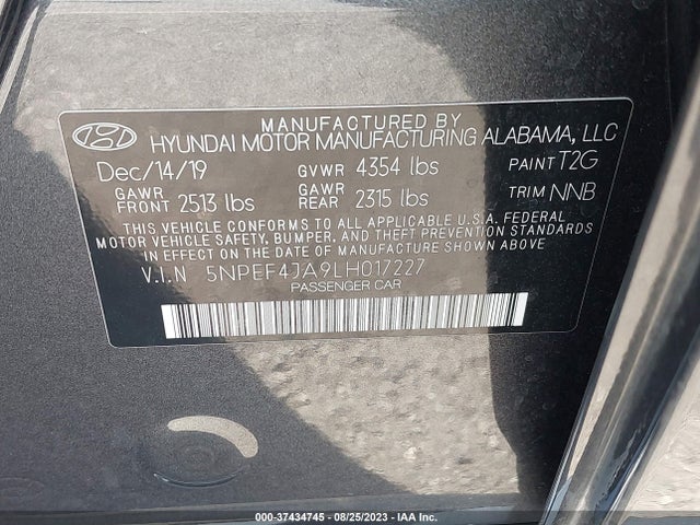 Hyundai SONATA SEL 2020 5NPEF4JA9LH017227 Image 15