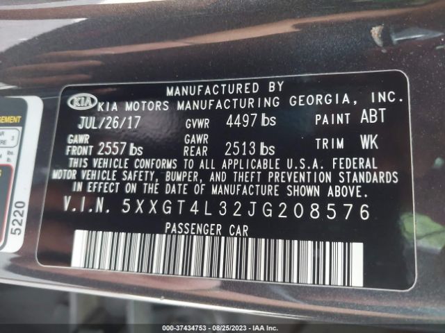 5XXGT4L32JG208576 KIA Optima S