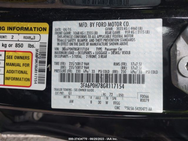 3FA6P0H78GR117154 Ford FUSION SE