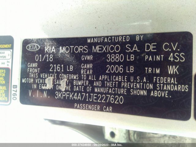 3KPFK4A71JE227620 KIA FORTE LX