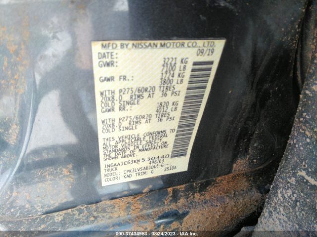 1N6AA1E63KN530440 Nissan Titan Sl