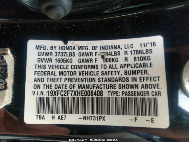 19XFC2F7XHE006408 Honda Civic Sedan Ex