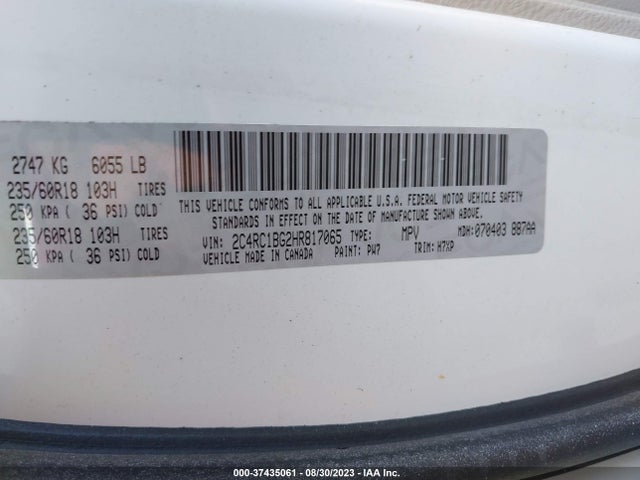 2C4RC1BG2HR817065 Chrysler Pacifica Touring Plus