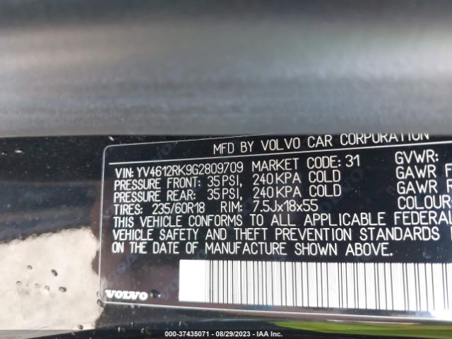 YV4612RK9G2809709 Volvo Xc60 T5 Premier