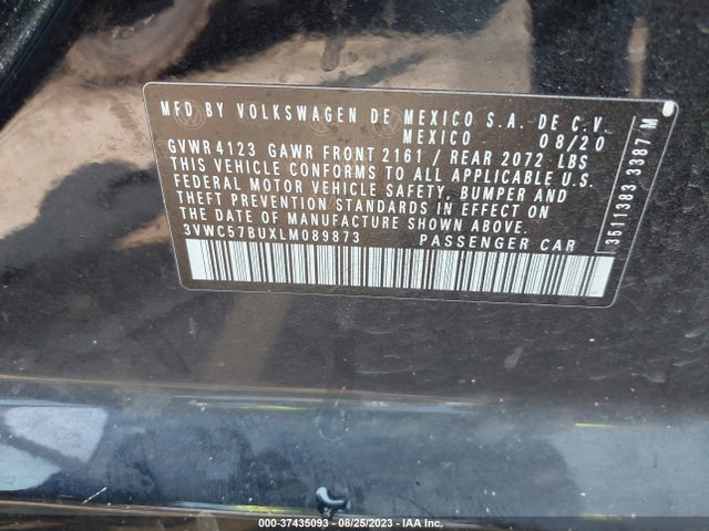 3VWC57BUXLM089873 Volkswagen Jetta S/se/r-line