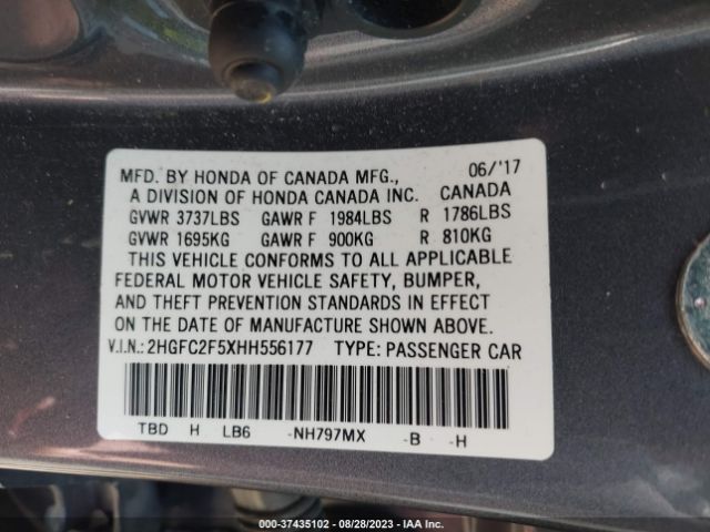2HGFC2F5XHH556177 Honda Civic Lx