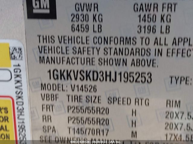 1GKKVSKD3HJ195253 GMC Acadia Limited Limited