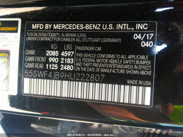 55SWF4JB9HU222807 Mercedes-Benz C-class C 300