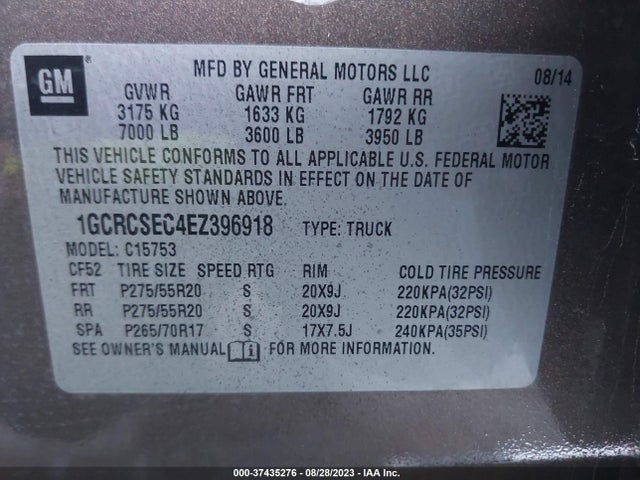 Chevrolet Silverado 1500 2lz 2014 1GCRCSEC4EZ396918 Image 9