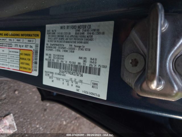 3FA6P0T90JR270756 Ford FUSION SE