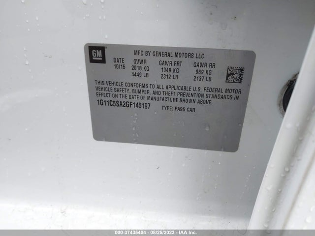 Chevrolet Malibu Limited Lt 2016 1G11C5SA2GF145197 Image 10