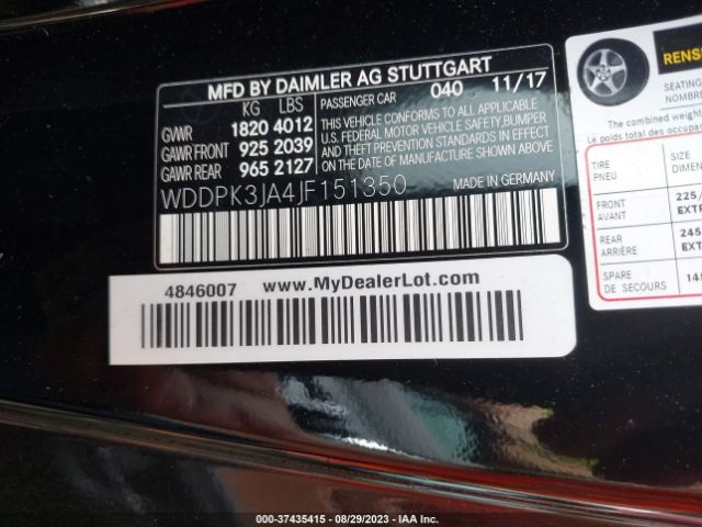 WDDPK3JA4JF151350 Mercedes-Benz Slc Slc 300