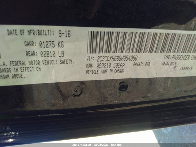 Dodge Charger Sxt 2016 2C3CDXHG8GH354998 Image 9