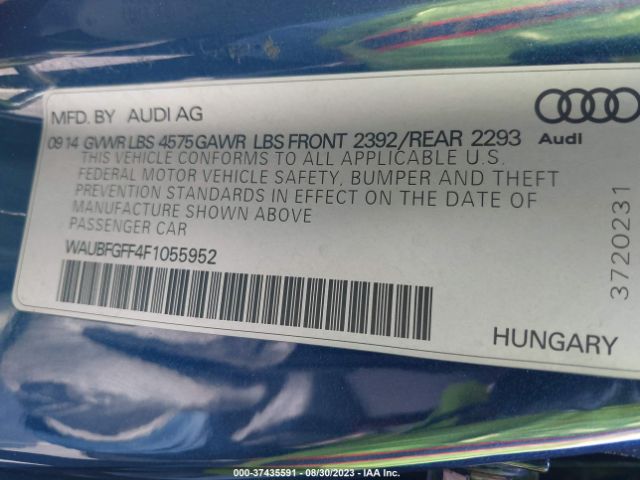 WAUBFGFF4F1055952 Audi A3 2.0t Premium