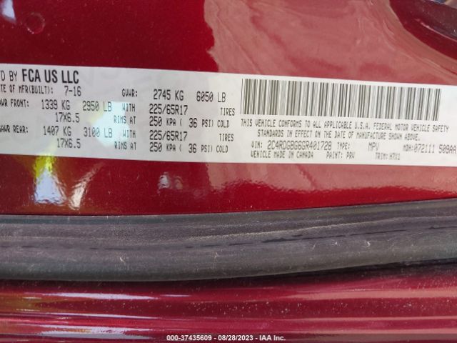 2C4RDGBG6GR401728 Dodge Grand Caravan Se
