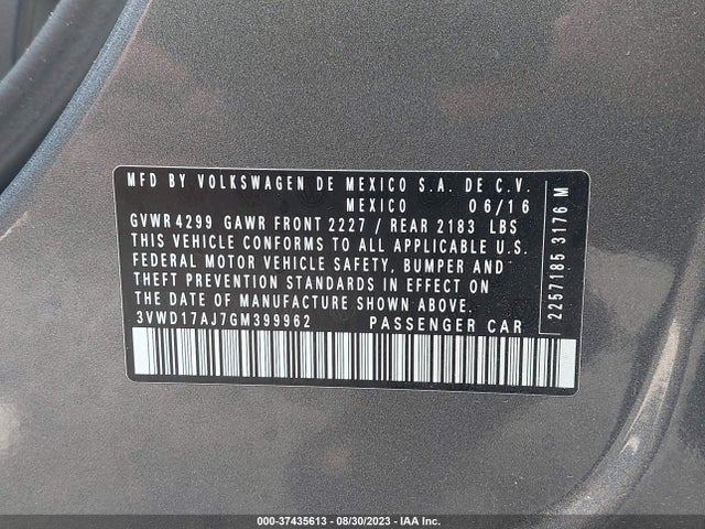 3VWD17AJ7GM399962 Volkswagen Jetta Sedan 1.8t Sport