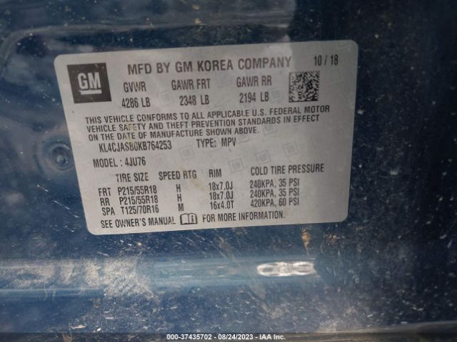 KL4CJASB0KB764253 Buick Encore Preferred