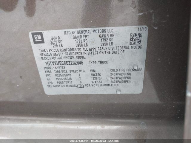 1GTV2UEC6EZ202645 GMC Sierra 1500 Sle