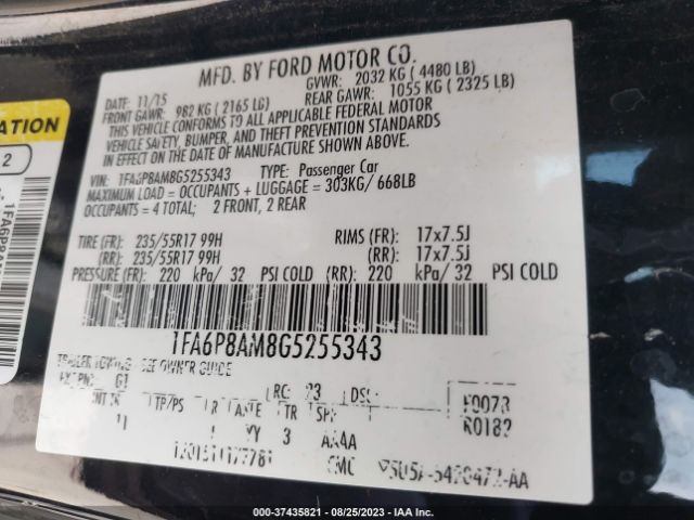 1FA6P8AM8G5255343 Ford Mustang V6