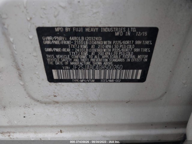 JF2SJABC4GH500260 Subaru Forester 2.5i