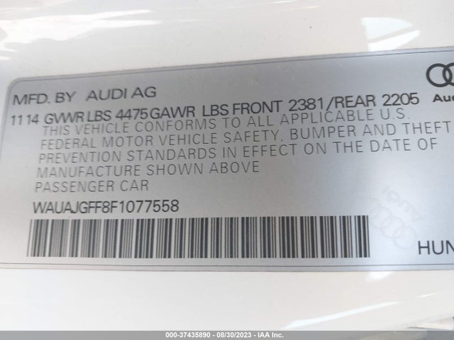 WAUAJGFF8F1077558 Audi A3 2.0 Tdi Premium