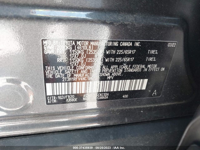 Toyota RAV4 LE 2022 2T3H1RFV4NC186721 Image 9