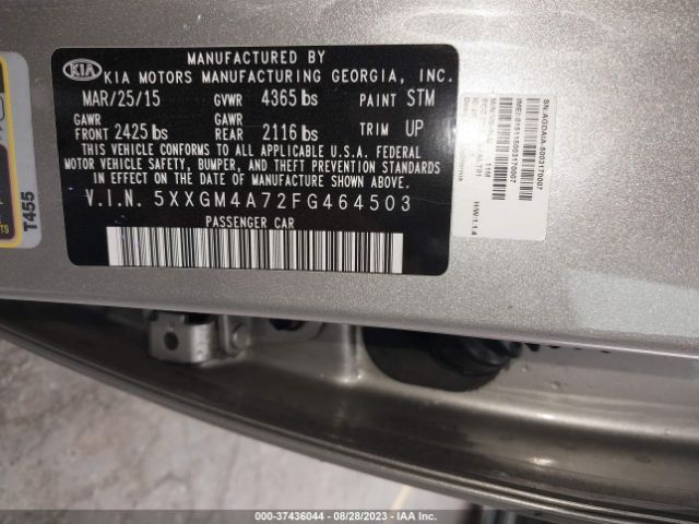 5XXGM4A72FG464503 KIA Optima Lx