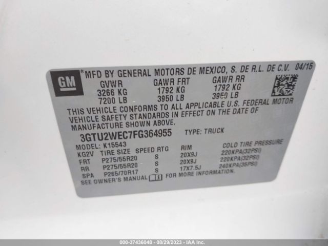 3GTU2WEC7FG364955 GMC Sierra 1500 Denali