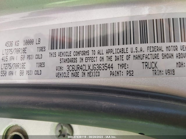RAM 2500 Tradesman 2018 3C6UR4CLXJG363544 Image 9