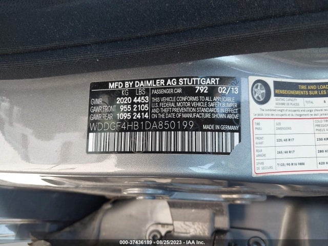 2013 MERCEDES-BENZ C 250 SPORT/LUXURY VIN: WDDGF4HB1DA850199