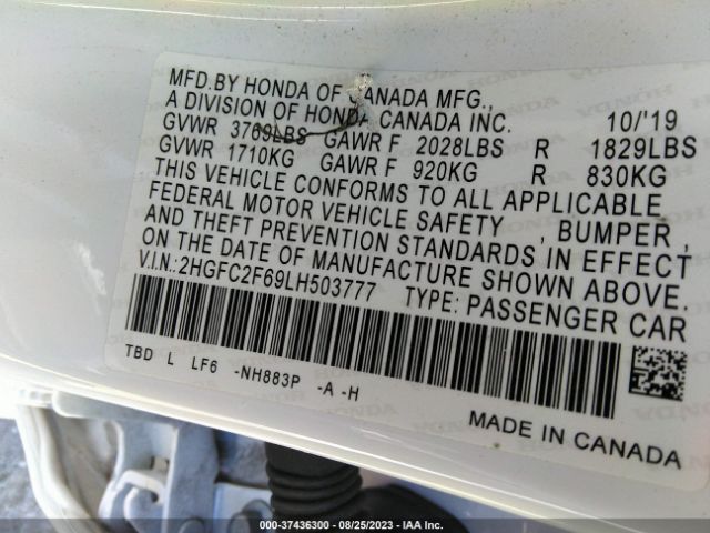 2HGFC2F69LH503777 Honda Civic Sedan Lx