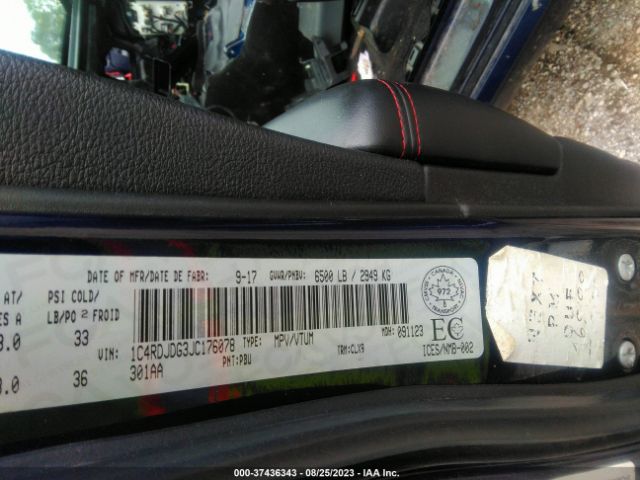 1C4RDJDG3JC176078 Dodge DURANGO GT