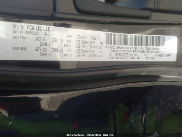 1C4RJEBG3KC751929 Jeep Grand Cherokee Limited X