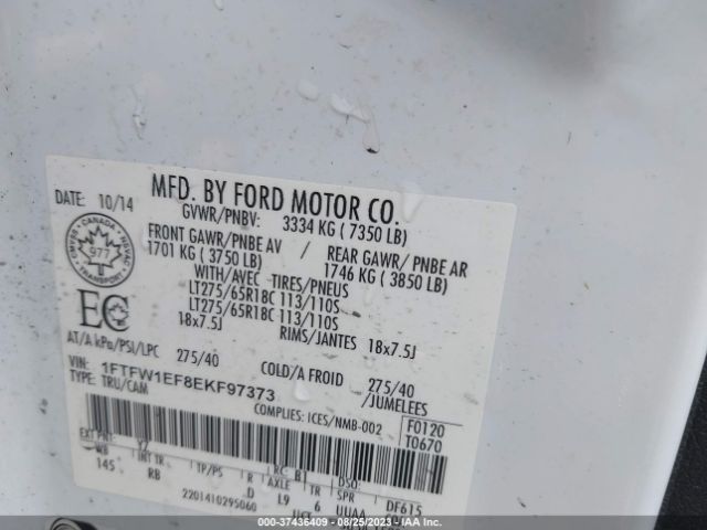1FTFW1EF8EKF97373 Ford F-150 Xl/xlt/stx/fx4/lariat