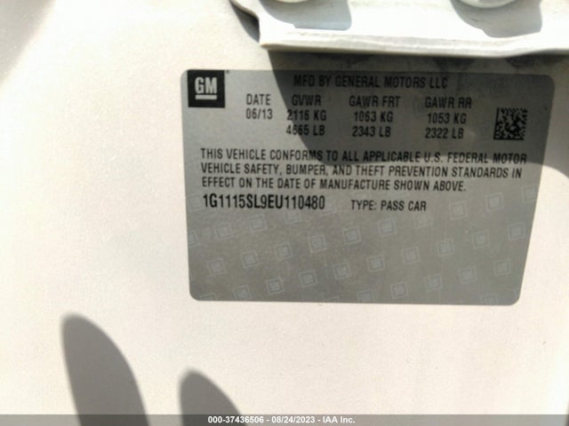 Chevrolet IMPALA LT 2014 1G1115SL9EU110480 Image 9