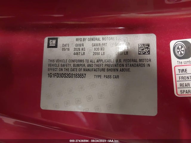 Chevrolet Camaro 2lt 2016 1G1FD3DS2G0183657 Image 9