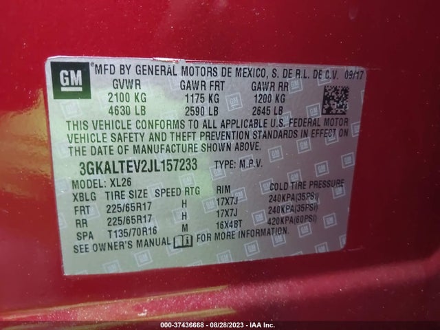 GMC Terrain Sle 2018 3GKALTEV2JL157233 Image 9