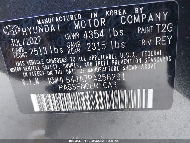 Hyundai SONATA SEL 2023 KMHL64JA7PA256291 Image 9
