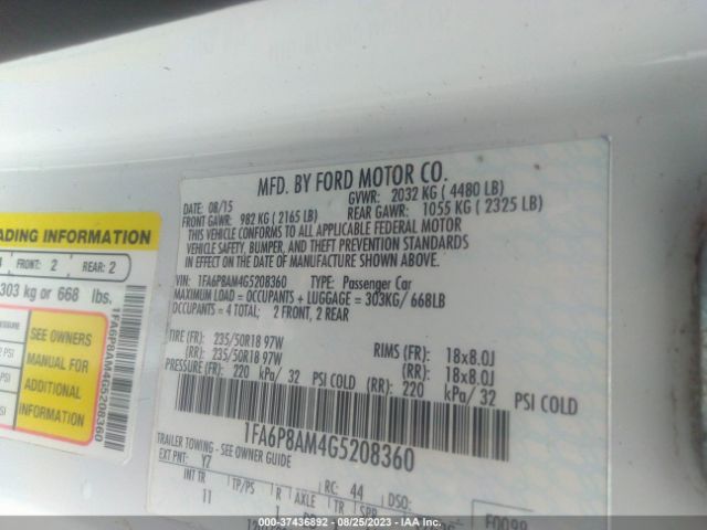 1FA6P8AM4G5208360 Ford Mustang V6