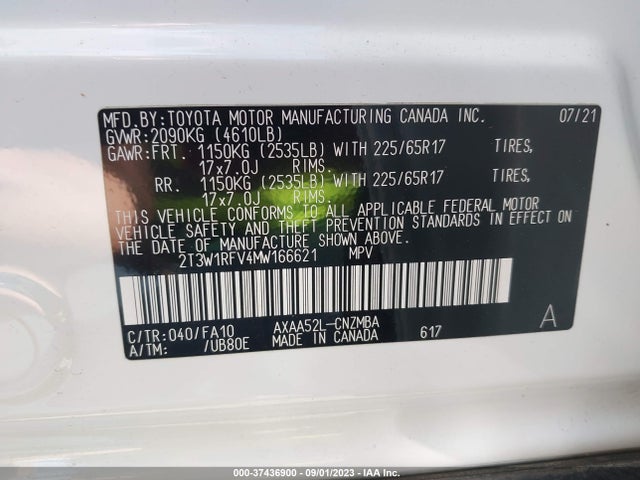 Toyota Rav4 Xle 2021 2T3W1RFV4MW166621 Image 12