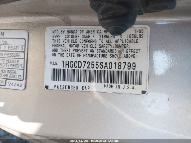 1995 HONDA ACCORD EX VIN: 1HGCD7255SA018799