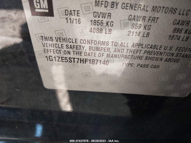 Chevrolet MALIBU 1LT 2017 1G1ZE5ST7HF187140 Image 9