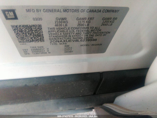 Chevrolet EQUINOX LT 2020 2GNAXUEV8L6239598 Image 9